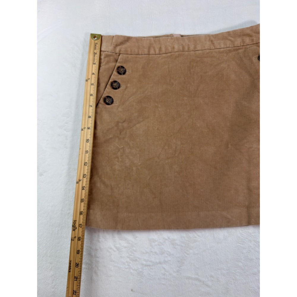 Banana Republic Tan Corduroy Button Pocket Mini Skirt Size 8 Camel Brown - Picture 3 of 5